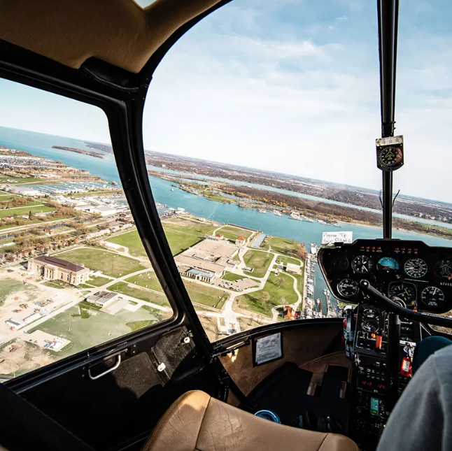 MyFlight Tours helicopter view over Detroit